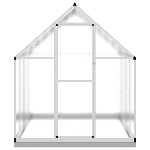 vidaXL drivhus med fundamentramme 224x169x202 cm aluminium sølvfarvet