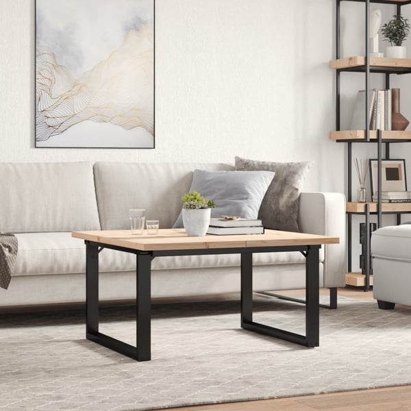 vidaXL Salongbord O-ramme 80x80x45,5 cm heltre furu og stål
