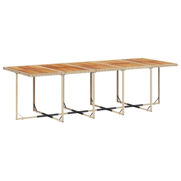 vidaXL spisebordssæt til haven 11 dele med hynder polyrattan beige