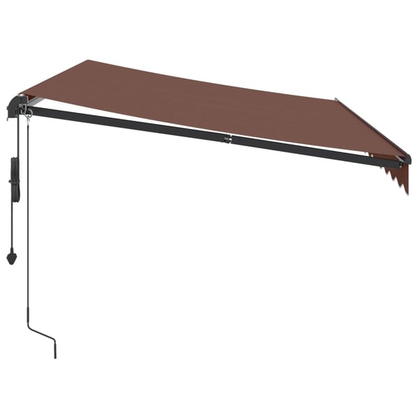 vidaXL Automatisk uttrekkbar markise med LED brun 350x250 cm