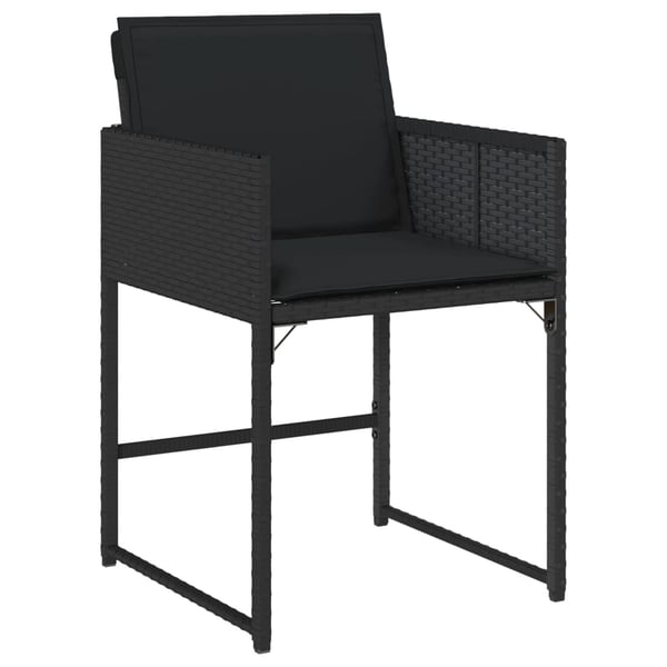 vidaXL spisebordssæt til haven 7 dele med hynder polyrattan sort