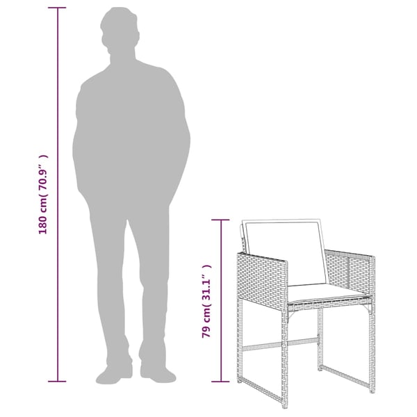vidaXL spisebordssæt til haven 15 dele med hynder polyrattan beige