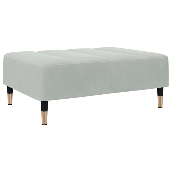 vidaXL 2-personers sovesofa med fodskammel velour lysegrå