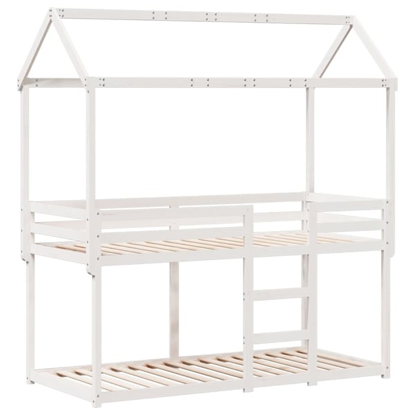 vidaXL Køyeseng med tak hvit 80x200 cm heltre furu
