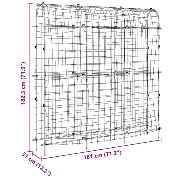 vidaXL Hageespalier for klatreplanter 4 stk U-ramme stål