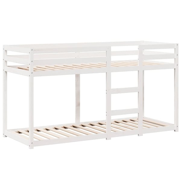 vidaXL Køyeseng med tak hvit 90x200 cm heltre furu
