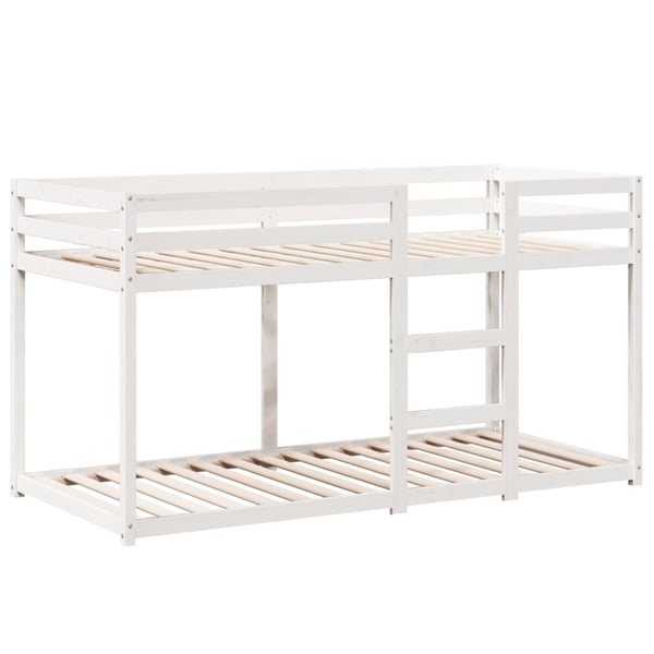 vidaXL Kerrossänky katolla valkoinen 75x190 cm täysi mänty