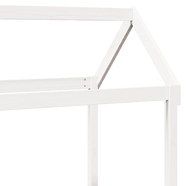 vidaXL Sett med dagseng og benk med tak hvit 80x200 cm heltre furu