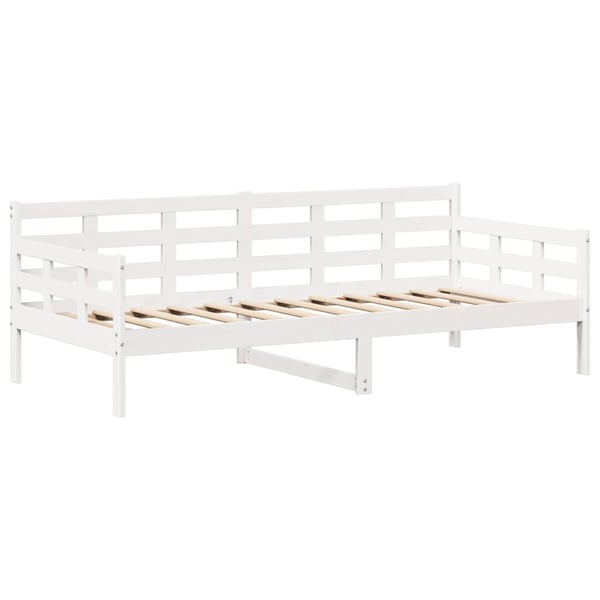 vidaXL Dagseng med tak hvit 80x200 cm heltre furu