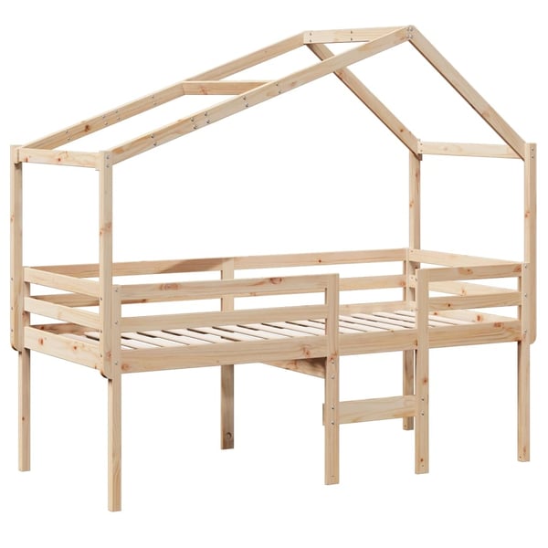 vidaXL Høyseng med tak 80x200 cm heltre furu