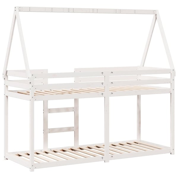 vidaXL Køyeseng med tak hvit 80x200 cm heltre furu