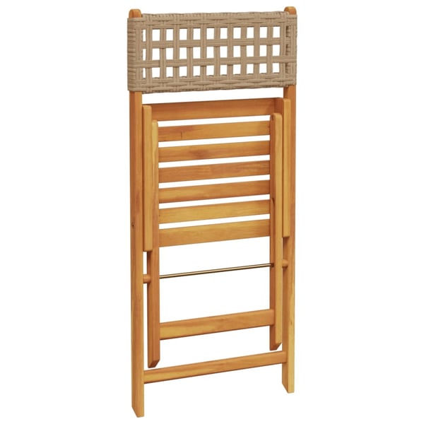 vidaXL bistrosæt 3 dele polyrattan og massivt træ beige