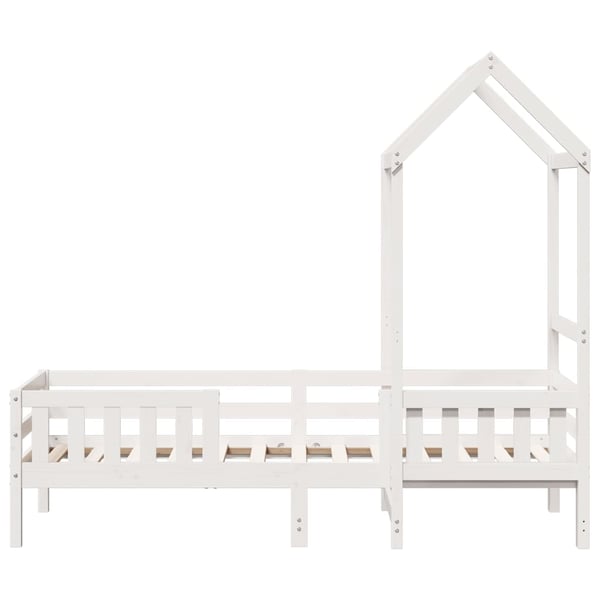 vidaXL sengeramme med tag 75x190 cm massivt fyrretræ hvid