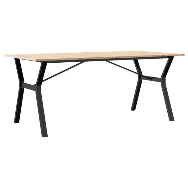 vidaXL spisebord 180x90x75 cm Y-stel massivt fyrretræ og stål