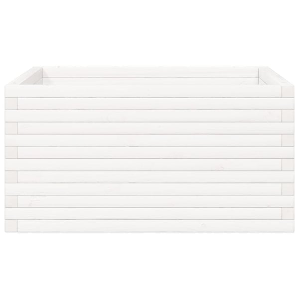 vidaXL Hageplantekasse hvit 90x90x46 cm heltre furu