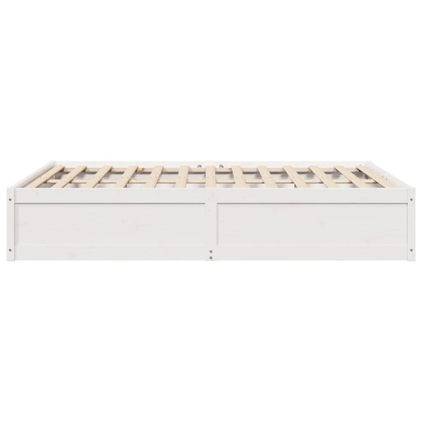 vidaXL sengeramme uden madras 140x190 cm massivt fyrretræ hvid