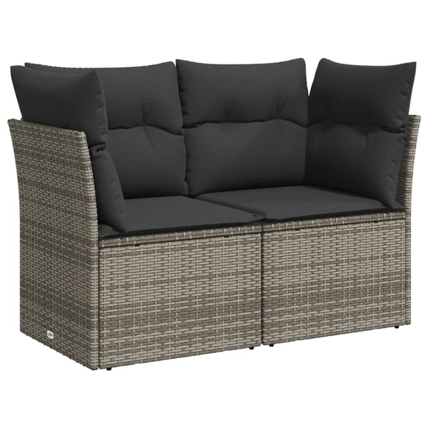 vidaXL sofasæt til haven 8 dele med hynder polyrattan grå