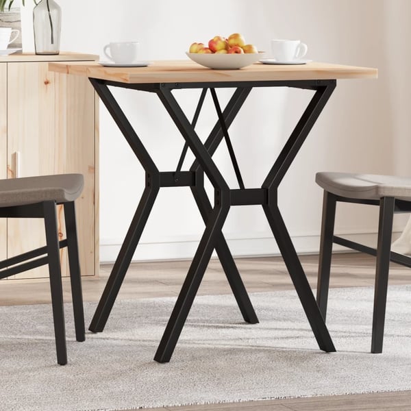 vidaXL spisebord 70x70x75,5 cm Y-stel massivt fyrretræ og stål