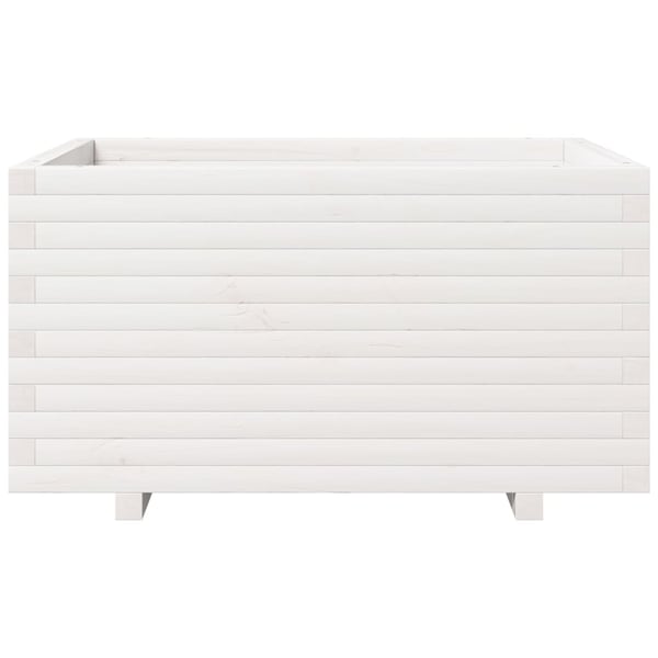vidaXL Plantekasse hvit 90x60x49,5 cm heltre furu