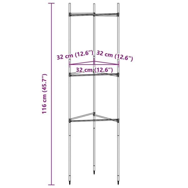 vidaXL Tomatbur 8 stk 116 cm stål og PP
