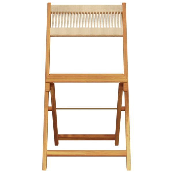 vidaXL bistrosæt 3 dele polypropylen og massivt træ beige