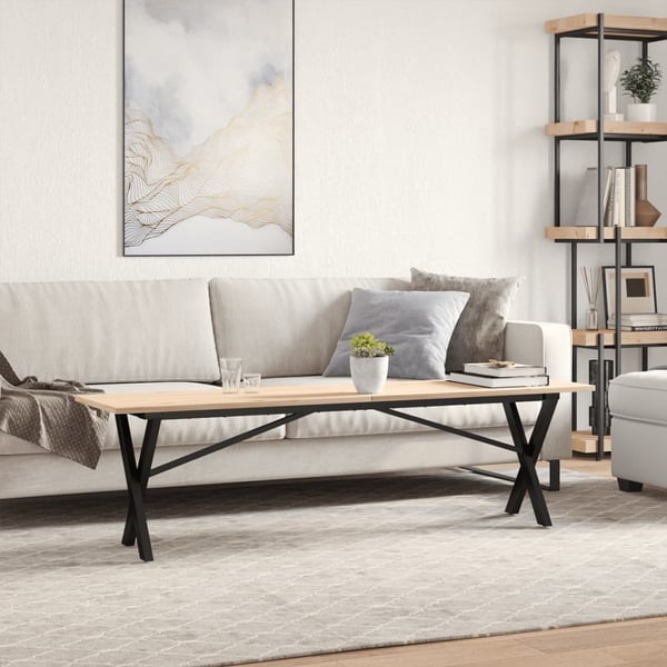 vidaXL sofabord 160x40x45 cm X-stel massivt fyrretræ og stål