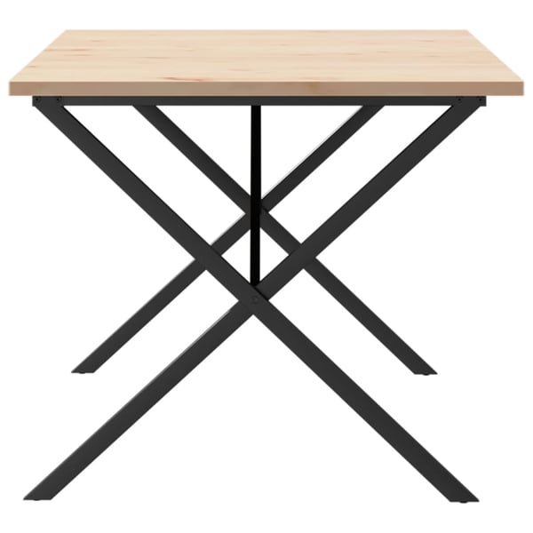 vidaXL Spisebord X-ramme 180x90x75,5 cm heltre furu og stål