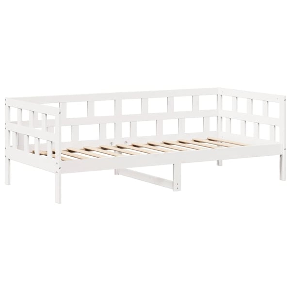 vidaXL Dagseng med tak hvit 80x200 cm heltre furu
