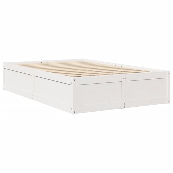 vidaXL Sengeramme uten madrass hvit 135x190 cm heltre furu