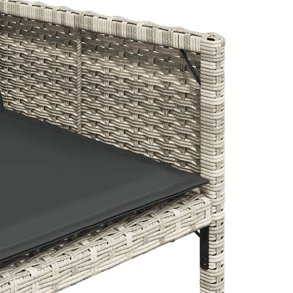 vidaXL spisebordssæt til haven 5 dele med hynder polyrattan lysegrå