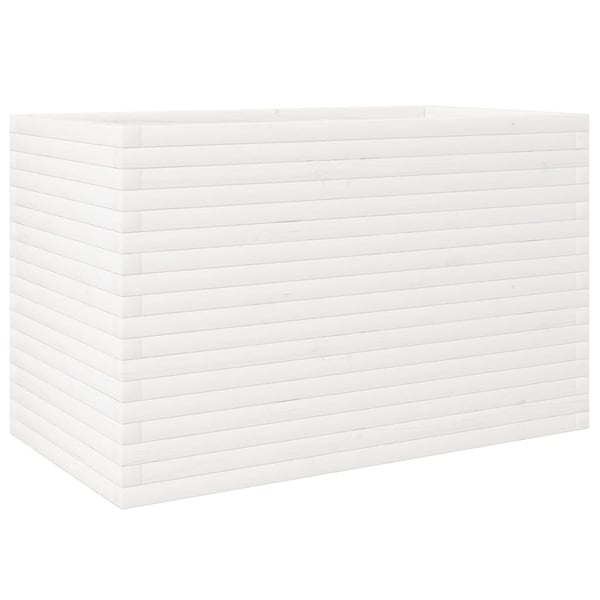 vidaXL Plantekasse hvit 110x60x68,5 cm heltre furu