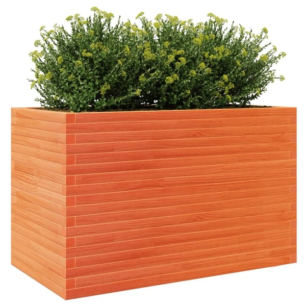 vidaXL plantekasse 110x60x68,5 cm massivt fyrretræ gyldenbrun