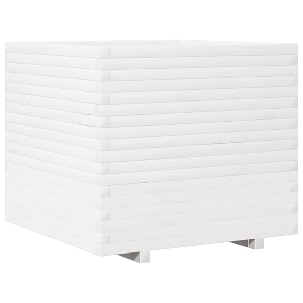 vidaXL Plantekasse hvit 80x80x72 cm heltre furu