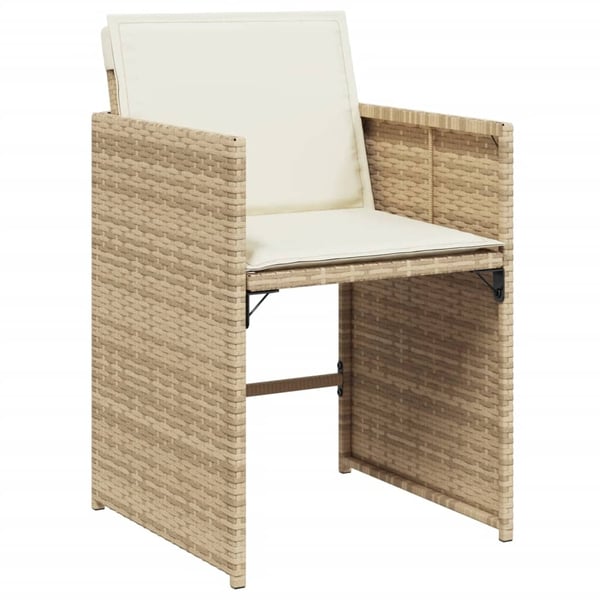 vidaXL spisebordssæt til haven 15 dele med hynder polyrattan beige