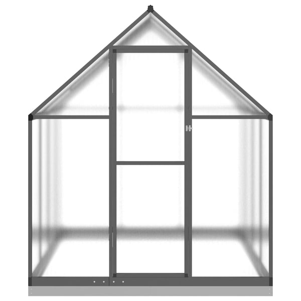 vidaXL drivhus med fundamentramme 224x169x202 cm aluminium antracitgrå
