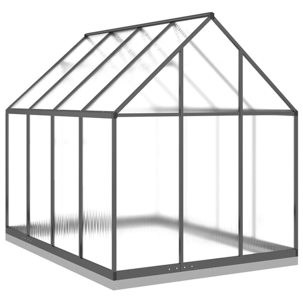 vidaXL drivhus med fundamentramme 224x169x202 cm aluminium antracitgrå