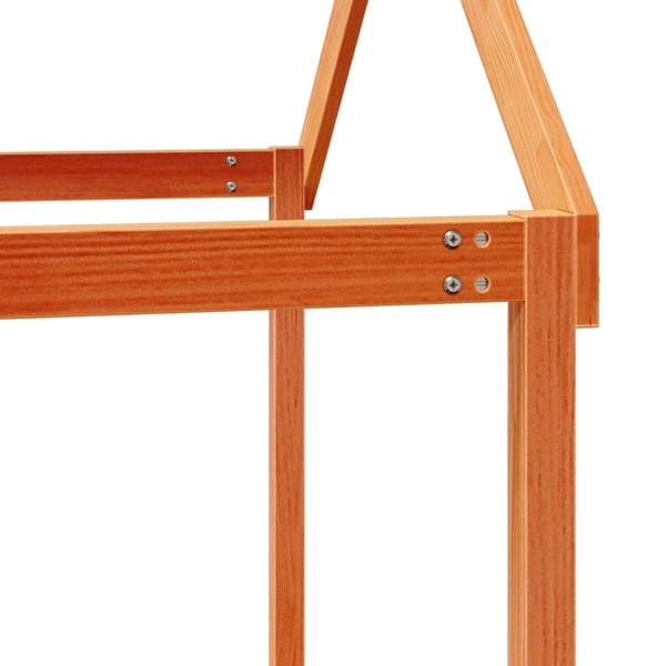 vidaXL Køyeseng med tak voksbrun 90x190 cm heltre furu