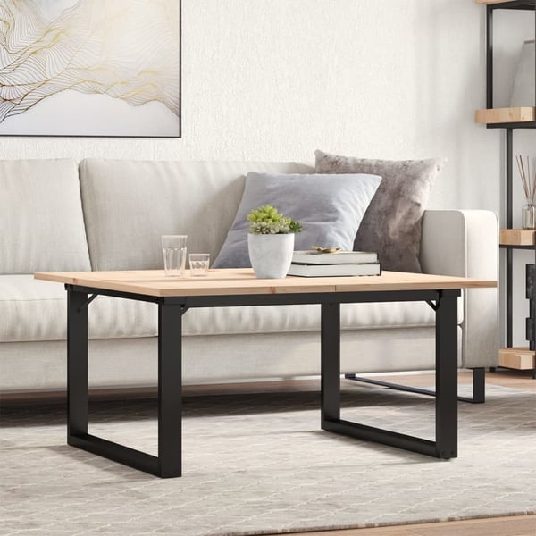 vidaXL Salongbord O-ramme 80x80x45 cm heltre furu og stål