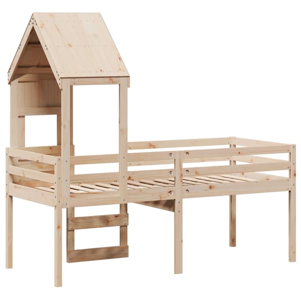 vidaXL Høyseng med tak 90x190 cm heltre furu