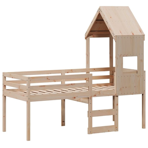 vidaXL Høyseng med tak 90x190 cm heltre furu
