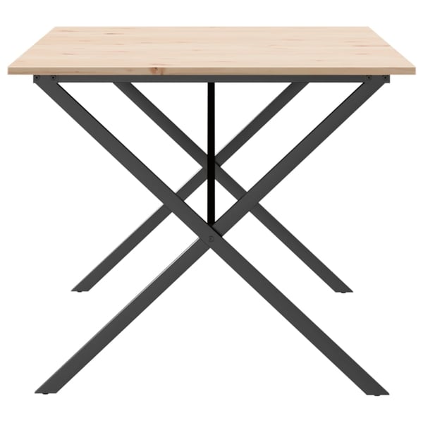 vidaXL Spisebord X-ramme 180x90x75 cm heltre furu og stål