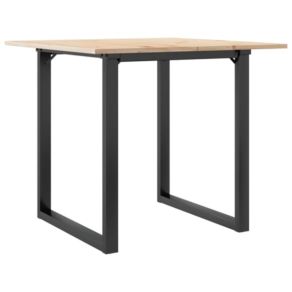 vidaXL Spisebord O-ramme 90x90x75 cm heltre furu og stål