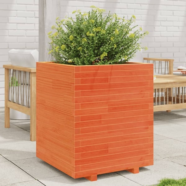 vidaXL Plantekasse voksbrun 60x60x72,5 cm heltre furu