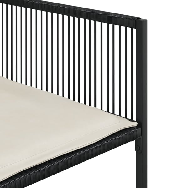 vidaXL spisebordssæt til haven 11 dele med hynder polyrattan sort