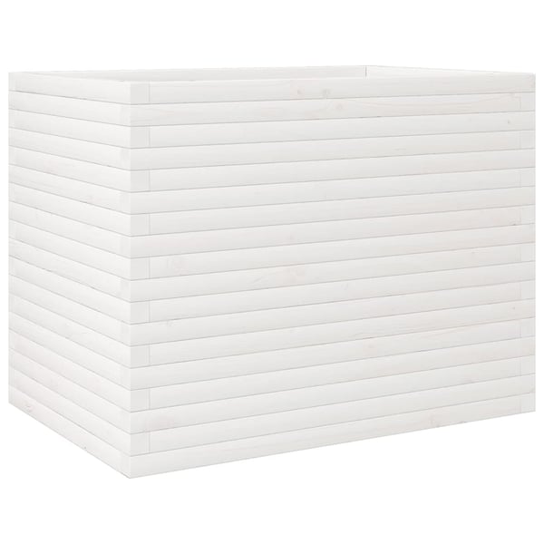 vidaXL plantekasse 90x60x68,5 cm massivt fyrretræ hvid
