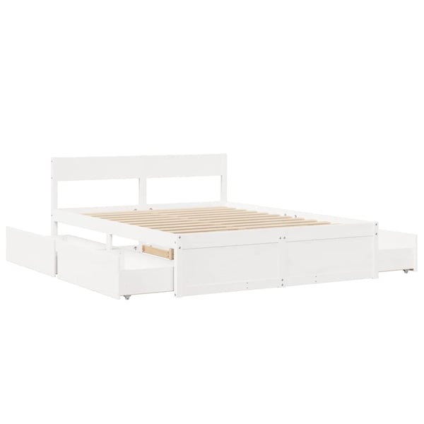 vidaXL Sengeramme uten madrass hvit 140x200 cm heltre furu