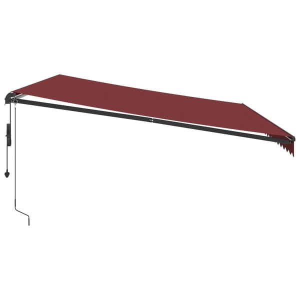 vidaXL Automatisk uttrekkbar markise med LED burgunder 500x300 cm