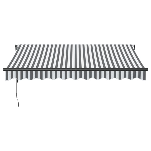 vidaXL Automatisk uttrekkbar markise LED antrasitt og hvit 300x250 cm