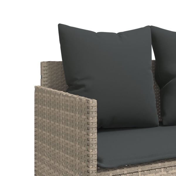 vidaXL Loungegrupp för trädgården m dynor 5 delar konstrotting ljusgrå