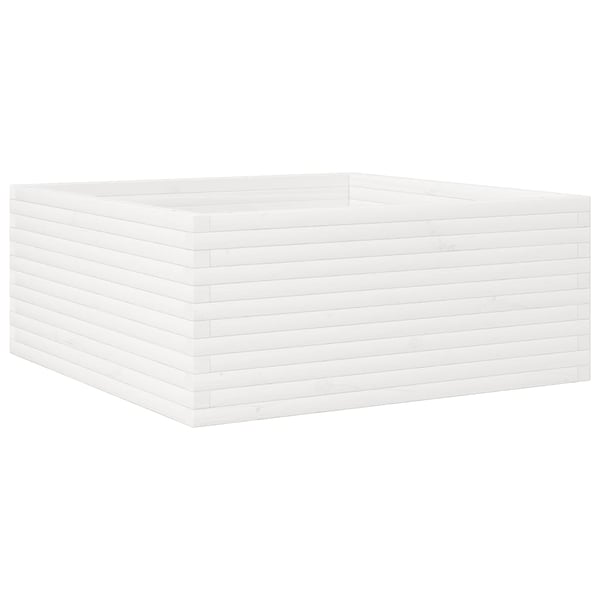 vidaXL Plantekasse hvit 110x110x46 cm heltre furu
